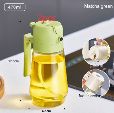 470ML Olive Oil Sprayer Dispenser For Cooking BBQ 2 In 1 Glass