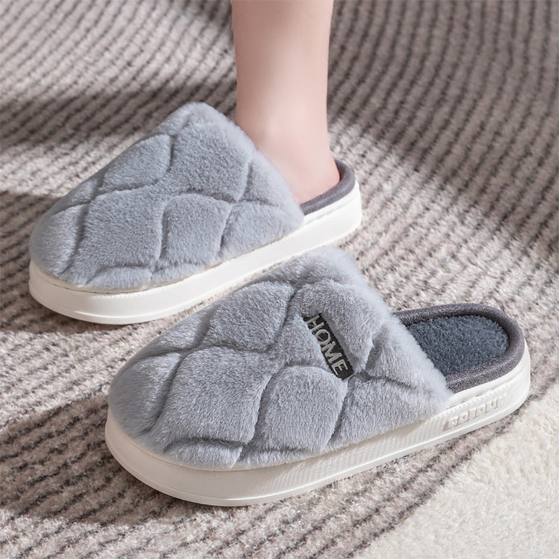 Plush Slippers Winter For Women Indoor Floor Bedroom Home
