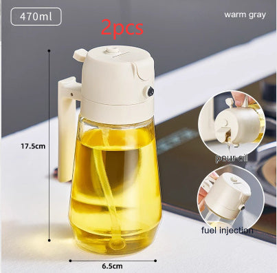 470ML Olive Oil Sprayer Dispenser For Cooking BBQ 2 In 1 Glass