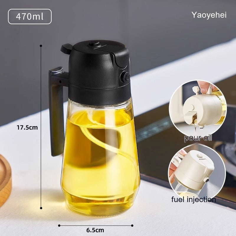 470ML Olive Oil Sprayer Dispenser For Cooking BBQ 2 In 1 Glass