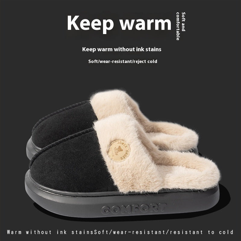 New Plush Slippers For Women Men Winter Warm Home Slipper