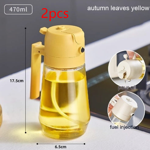 470ML Olive Oil Sprayer Dispenser For Cooking BBQ 2 In 1 Glass