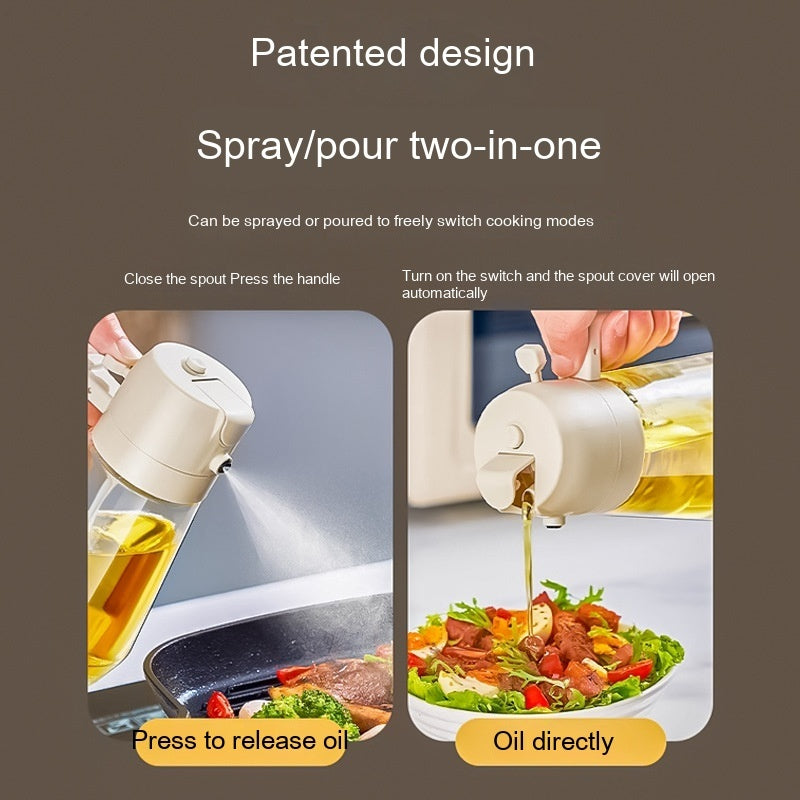 470ML Olive Oil Sprayer Dispenser For Cooking BBQ 2 In 1 Glass