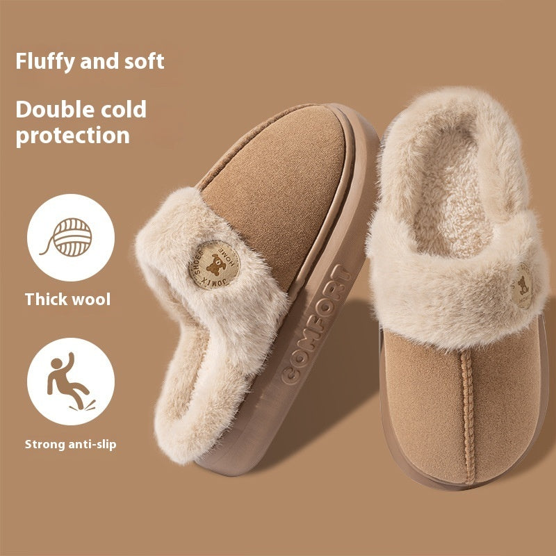 New Plush Slippers For Women Men Winter Warm Home Slipper