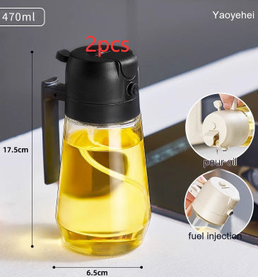 470ML Olive Oil Sprayer Dispenser For Cooking BBQ 2 In 1 Glass