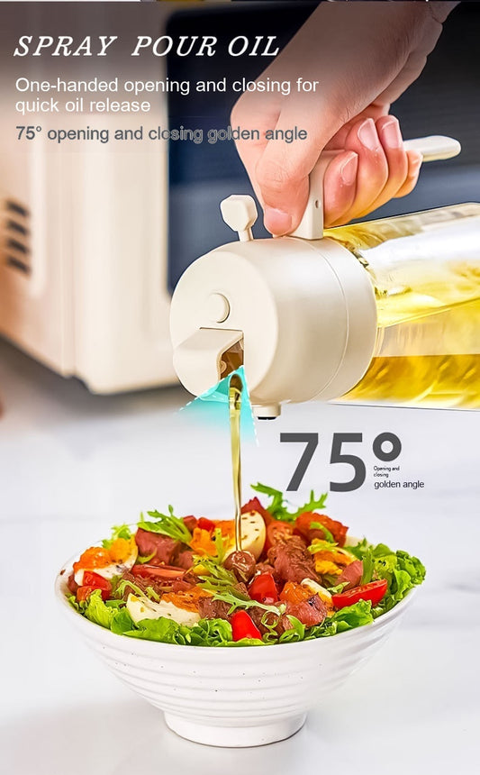 470ML Olive Oil Sprayer Dispenser For Cooking BBQ 2 In 1 Glass