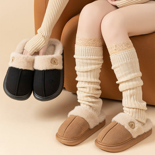 New Plush Slippers For Women Men Winter Warm Home Slipper
