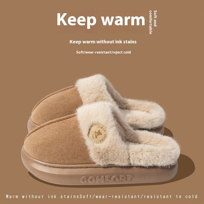 New Plush Slippers For Women Men Winter Warm Home Slipper