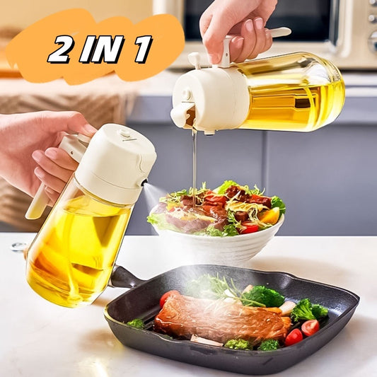 470ML Olive Oil Sprayer Dispenser For Cooking BBQ 2 In 1 Glass