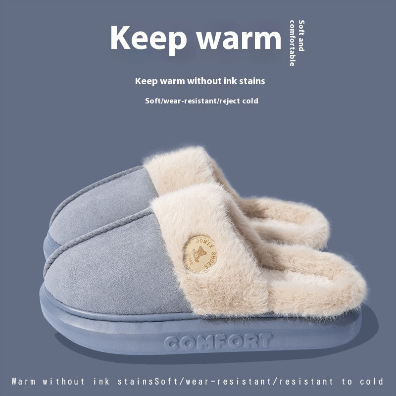 New Plush Slippers For Women Men Winter Warm Home Slipper